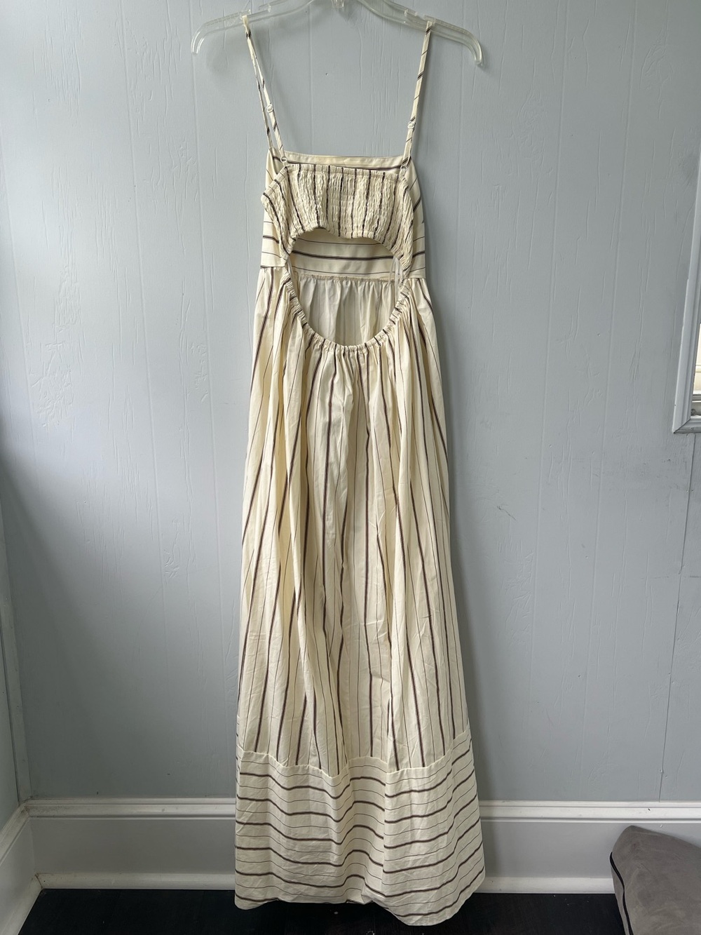 Petal & Pup Cream Maxi Dress with Thin Brown Stripes - Picture 11 of 16